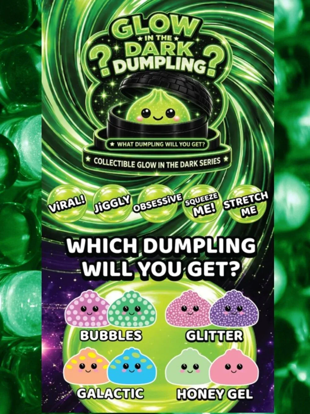 Fun Doh Glow in the Dark Mystery Dumpling Squishy Collectible